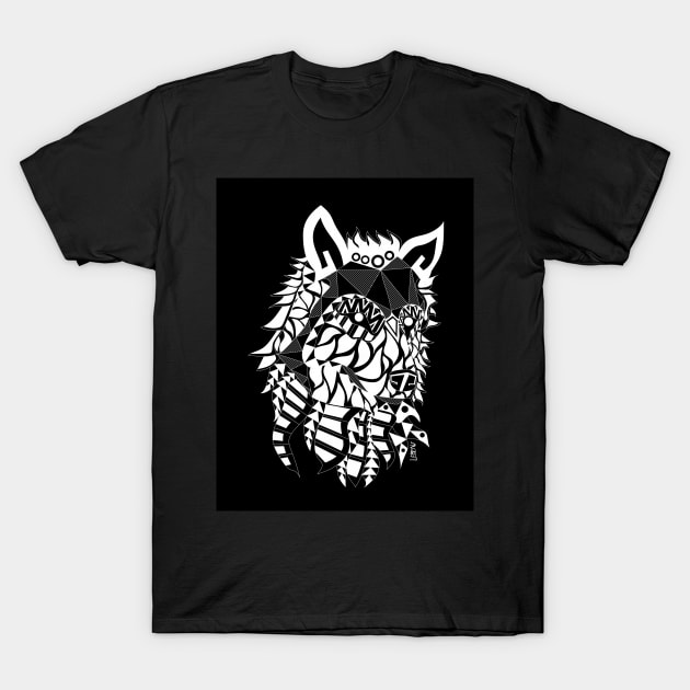 he wolf ecopop in chicano style mandala pattern art T-Shirt by jorge_lebeau